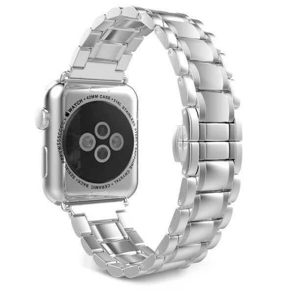 Stainless Steel Apple Watch Strap Full Silver