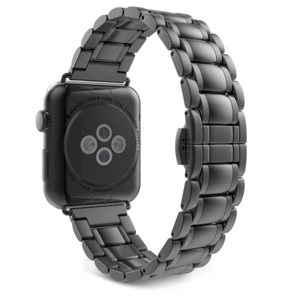 Stainless Steel Apple Watch Strap Full Black