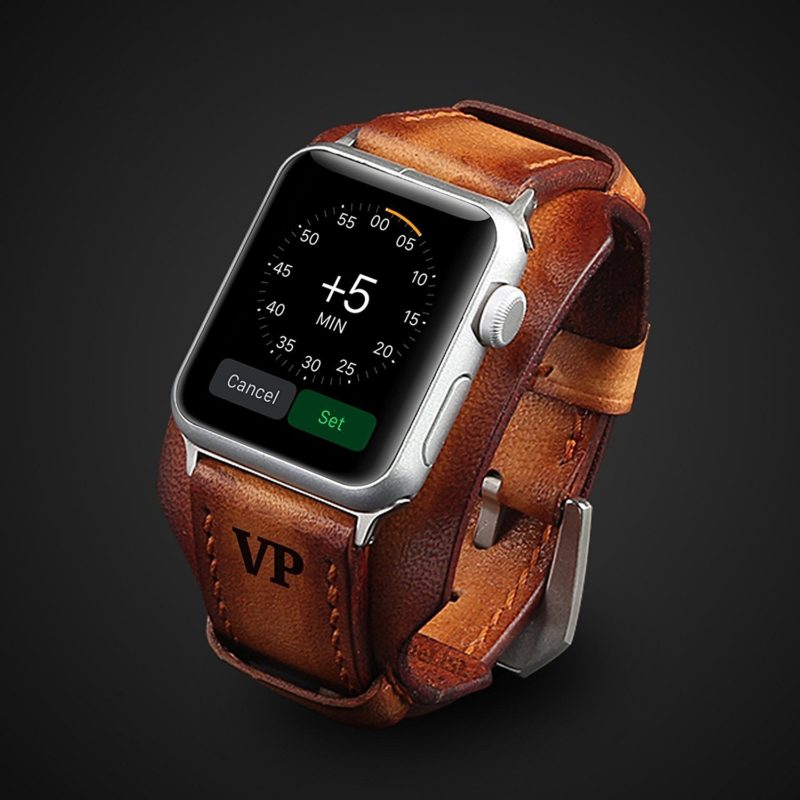 Luxury Premium Engraved Personalized Leather Apple Watch Band - Image 2