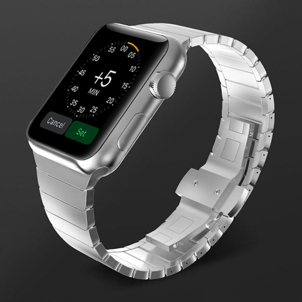 Silver Stainless Steel Apple Watch Strap