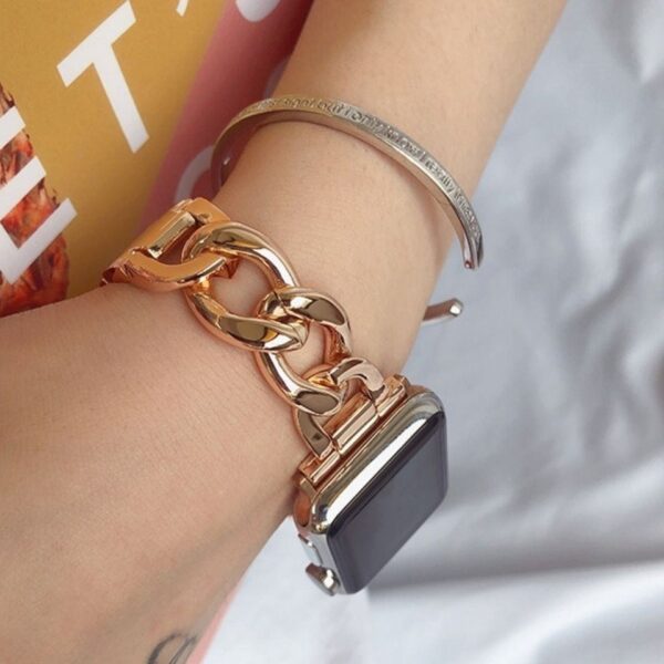 Stainless Steel Chain Links Apple Watch Band For Her
